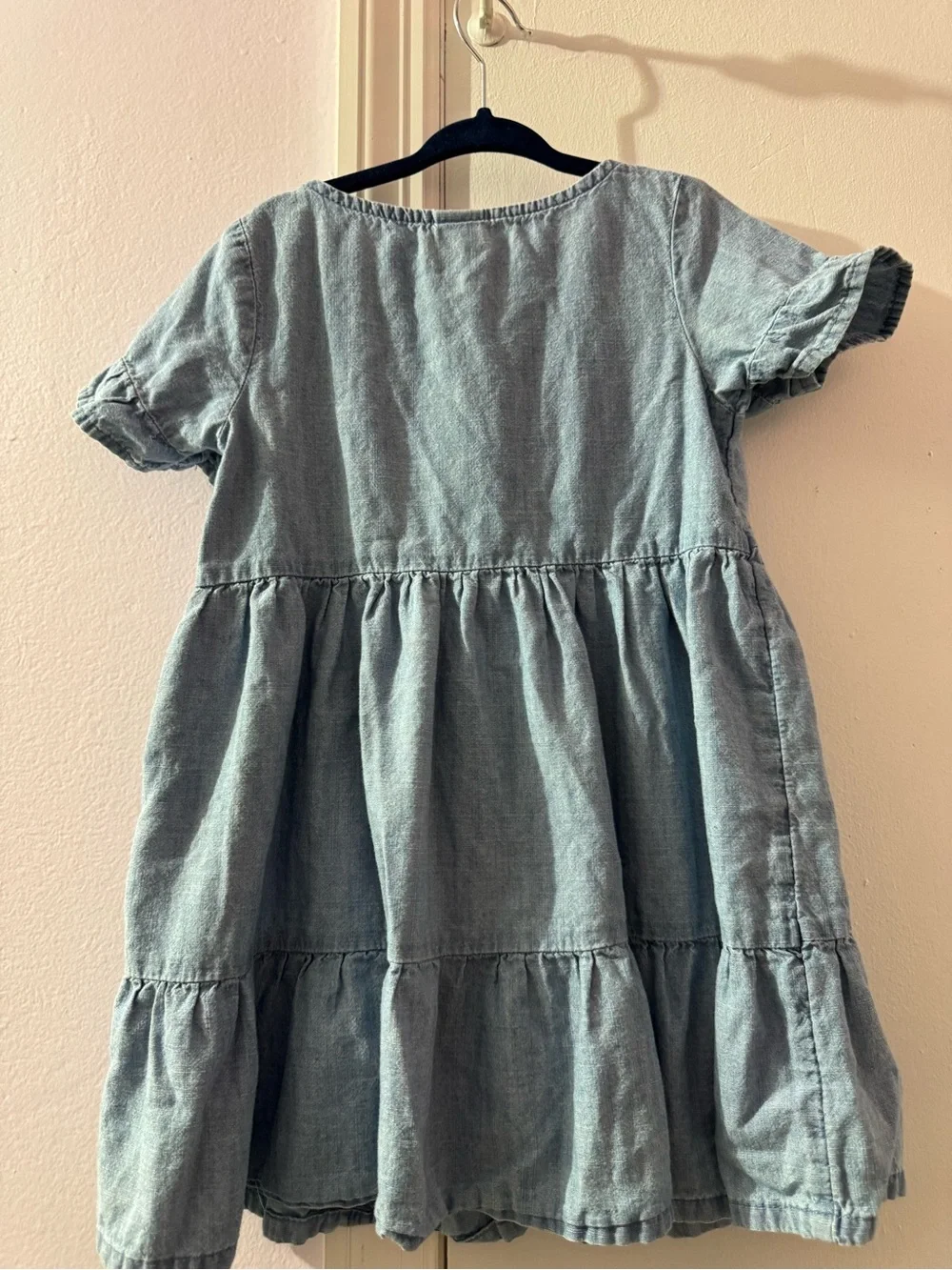 Carter's Light Denim Blue Button-Front Tiered Dress